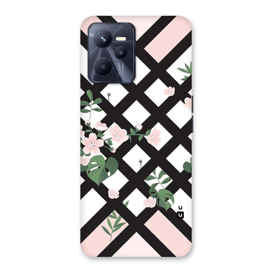 Check Floral Stripes Back Case for Realme C35