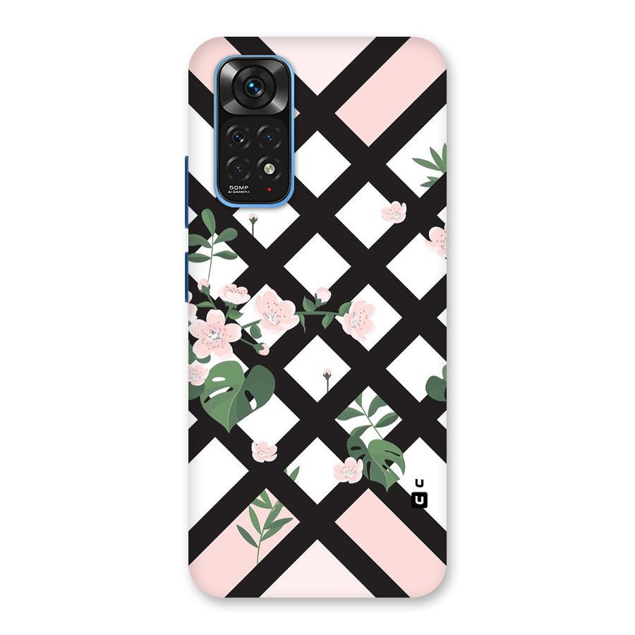 Check Floral Stripes Back Case for Redmi Note 11S