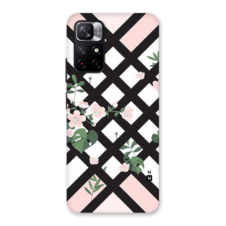 Check Floral Stripes Back Case for Redmi Note 11T 5G