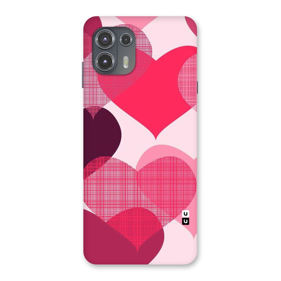 Check Pink Hearts Back Case for Motorola Edge 20 Fusion