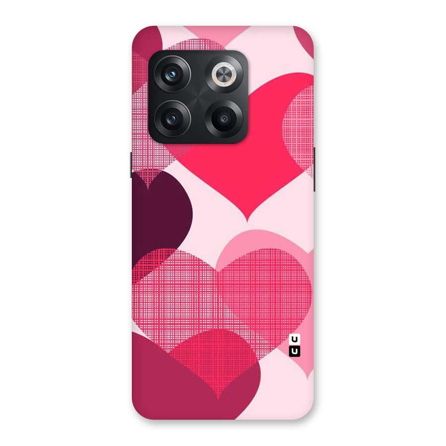 Check Pink Hearts Back Case for OnePlus 10T