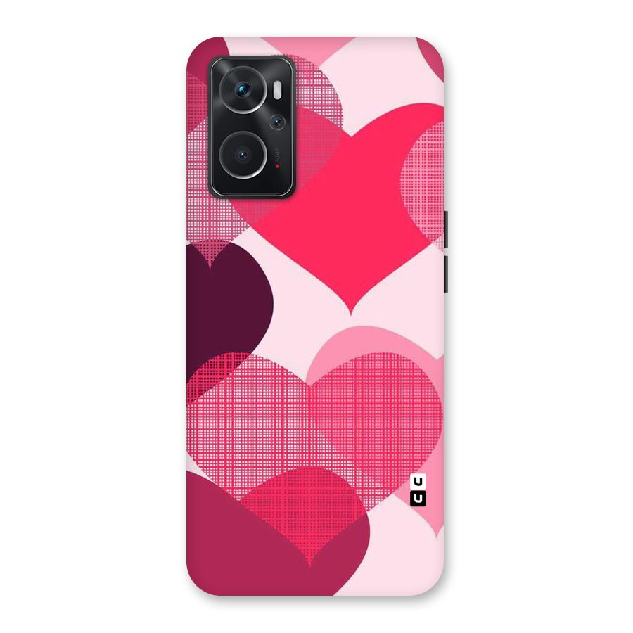 Check Pink Hearts Back Case for Oppo K10 4G