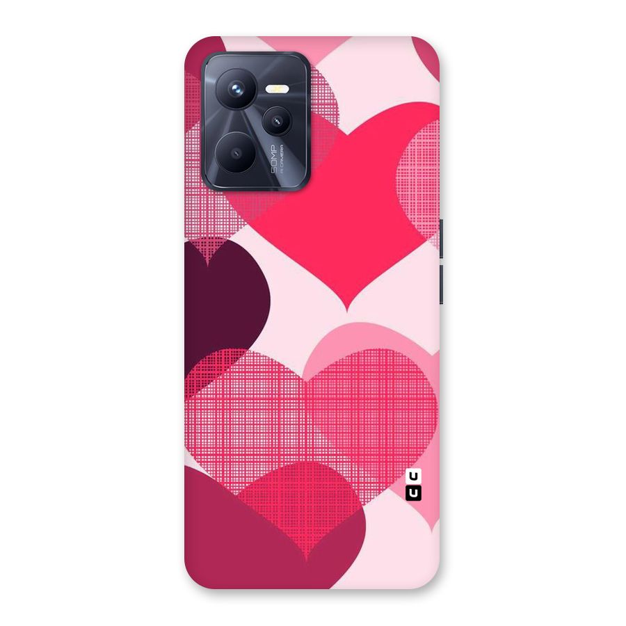 Check Pink Hearts Back Case for Realme C35