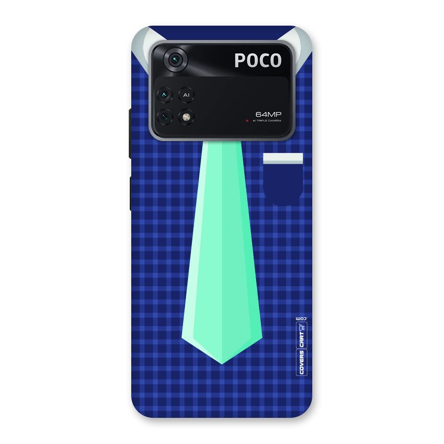Checked Shirt Tie Back Case for Poco M4 Pro 4G