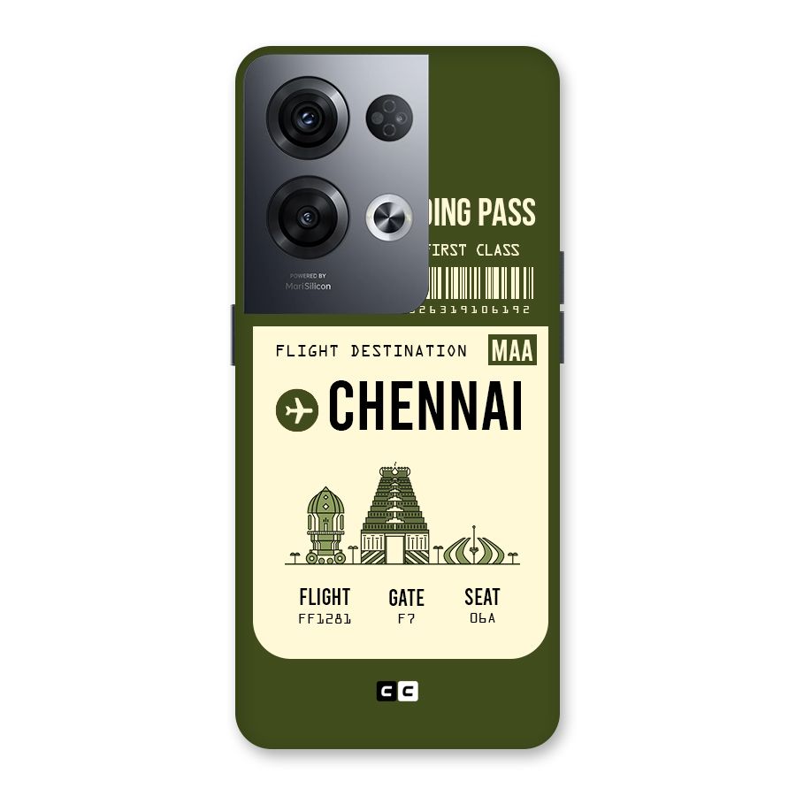 Chennai Boarding Pass Back Case for Oppo Reno8 Pro 5G