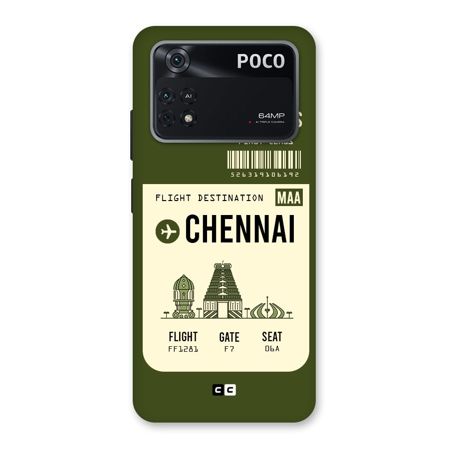 Chennai Boarding Pass Back Case for Poco M4 Pro 4G