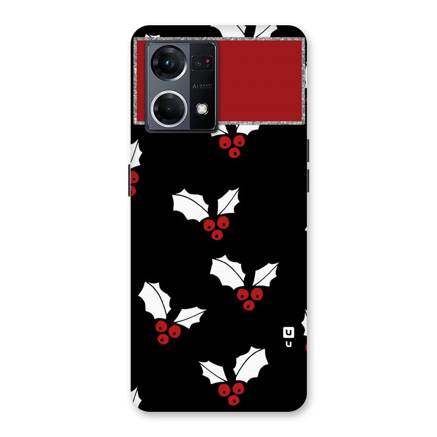 Cherry Leaf Design Glass Back Case for Oppo F21 Pro 5G