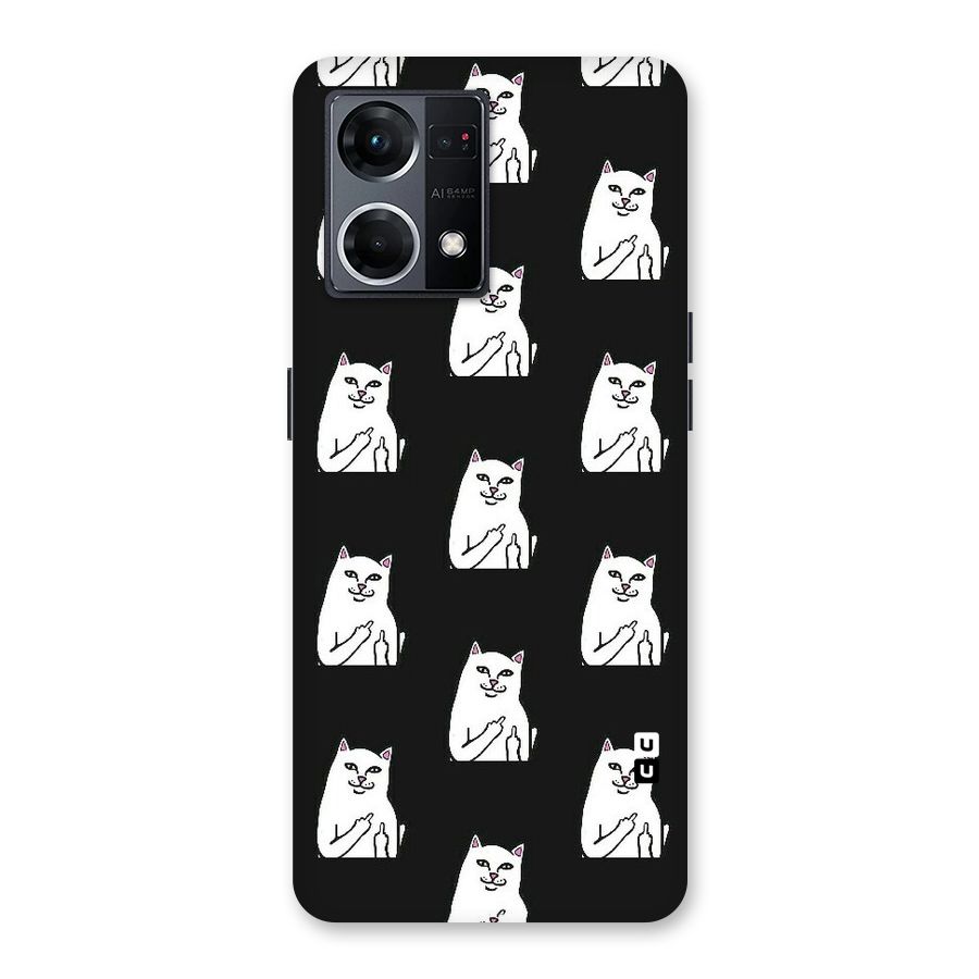 Chill Cat Pattern Glass Back Case for Oppo F21 Pro 5G