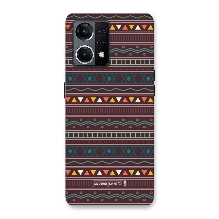 Classic Aztec Pattern Glass Back Case for Oppo F21 Pro 5G