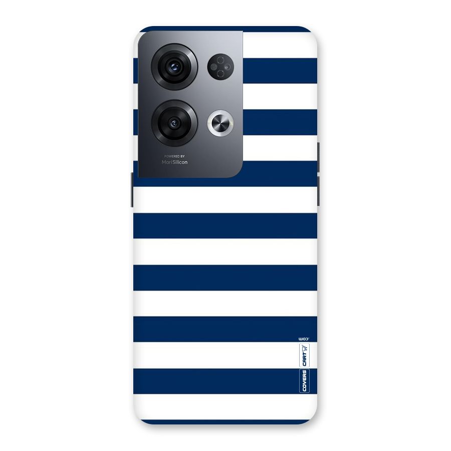 Classic Blue White Stripes Back Case for Oppo Reno8 Pro 5G
