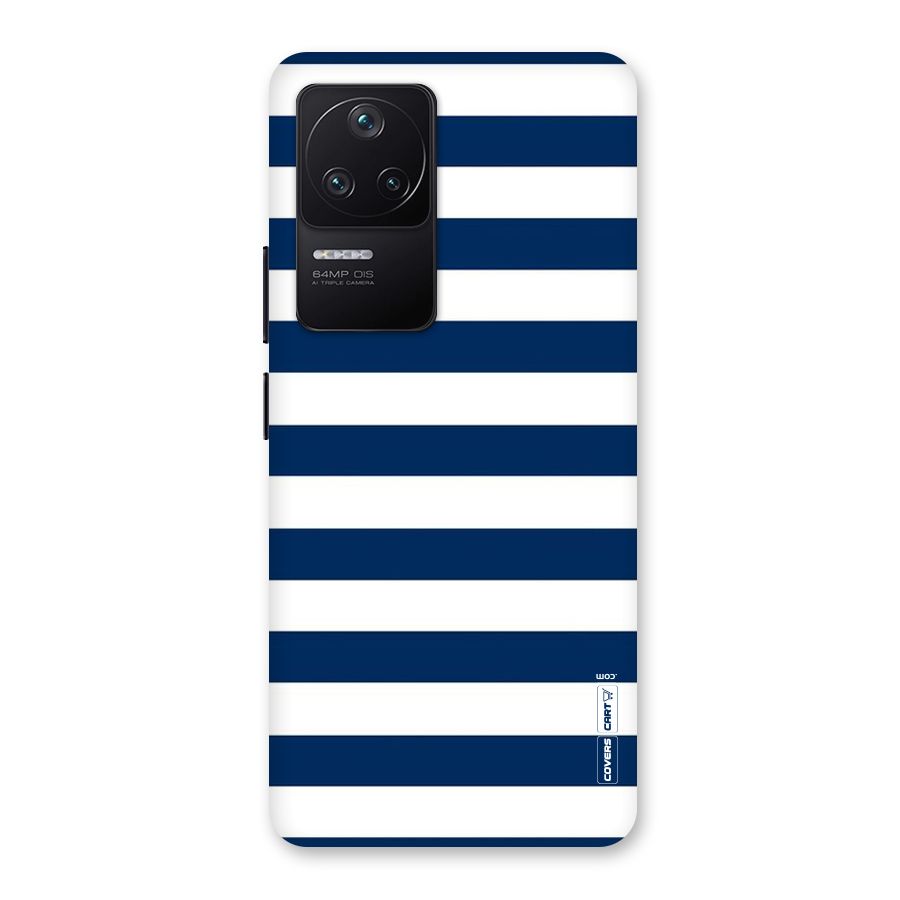 Classic Blue White Stripes Back Case for Poco F4 5G