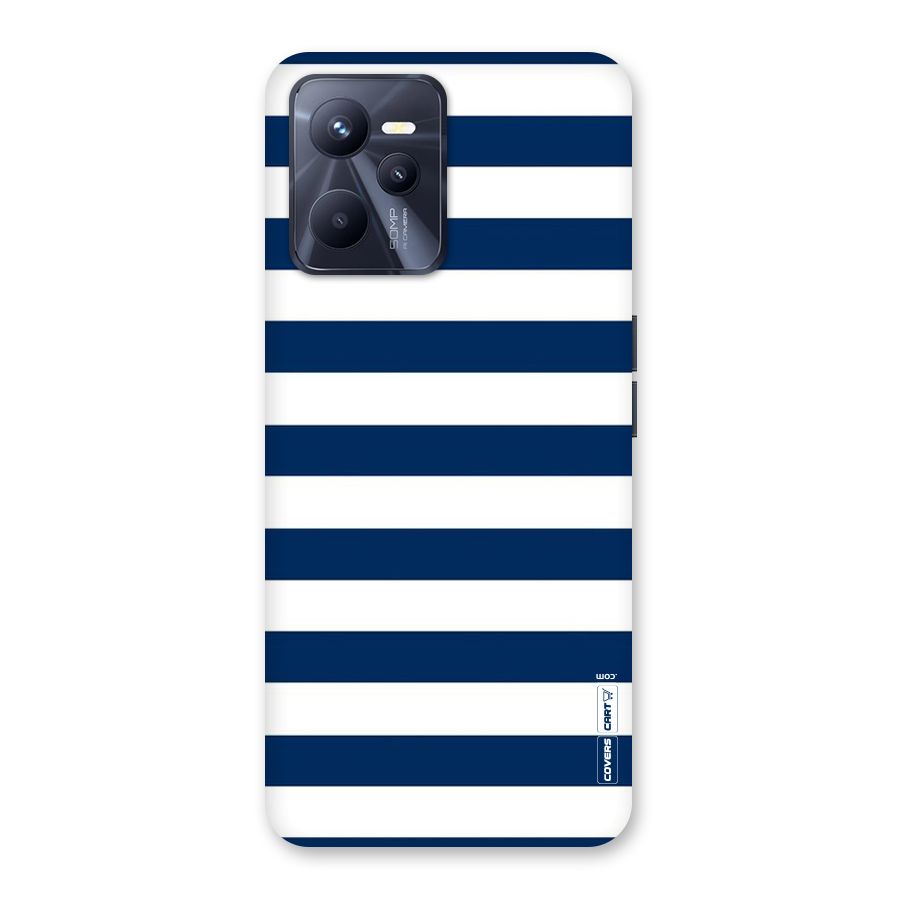 Classic Blue White Stripes Back Case for Realme C35