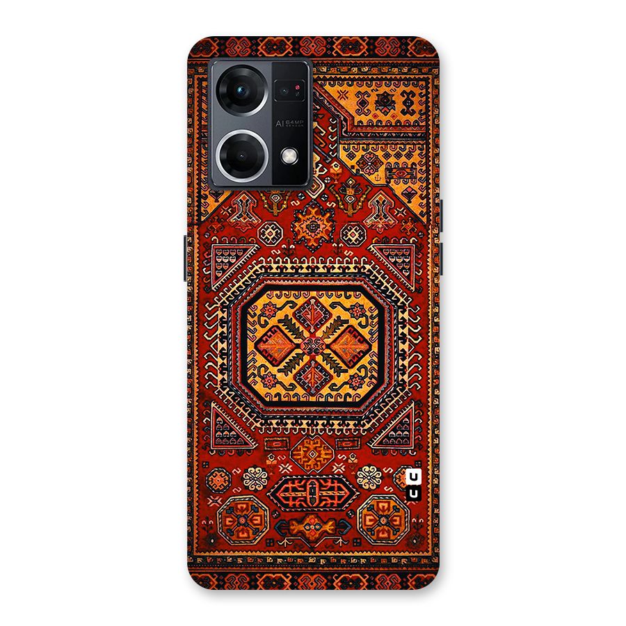 Classic Luxury Carpet Pattern Glass Back Case for Oppo F21 Pro 5G