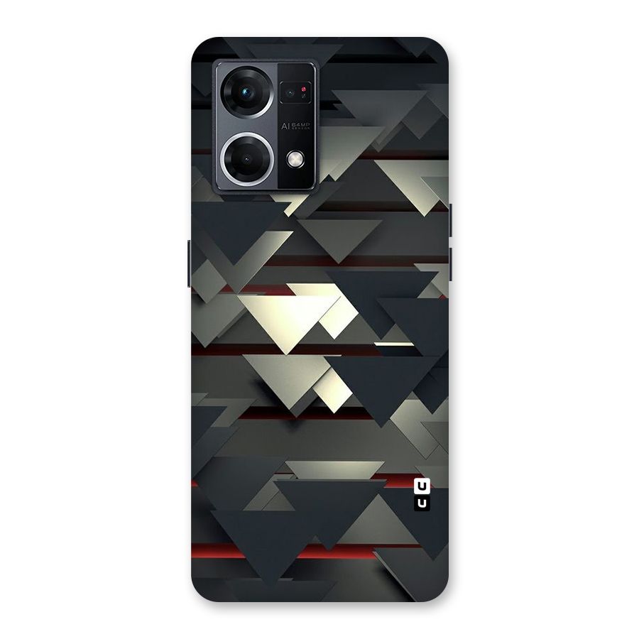Classic Triangles Design Glass Back Case for Oppo F21 Pro 5G