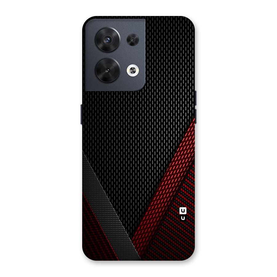 Classy Black Red Design Back Case for Oppo Reno8 5G