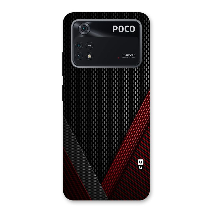 Classy Black Red Design Back Case for Poco M4 Pro 4G