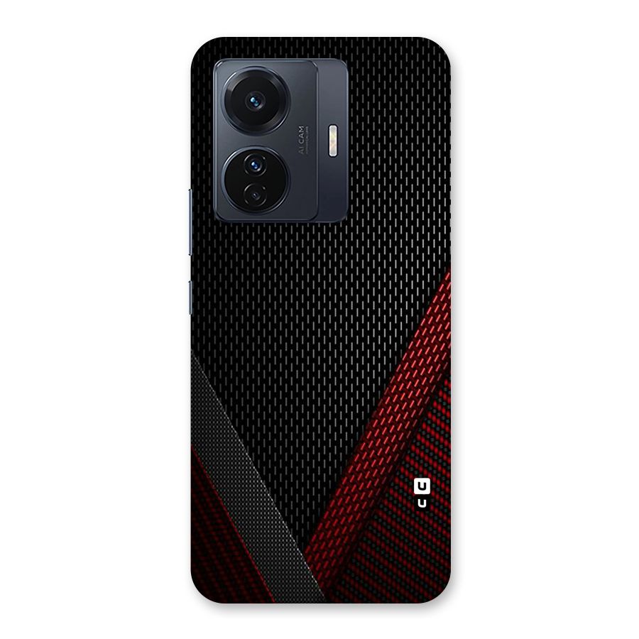 Classy Black Red Design Back Case for Vivo T1 Pro