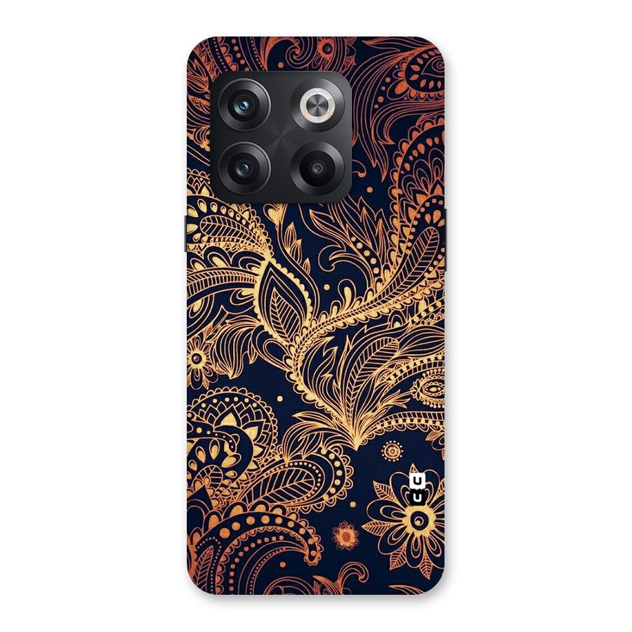 Classy Golden Leafy Design Back Case for OnePlus 10T