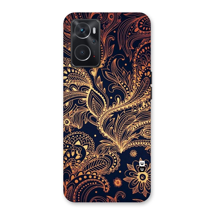 Classy Golden Leafy Design Back Case for Oppo K10 4G