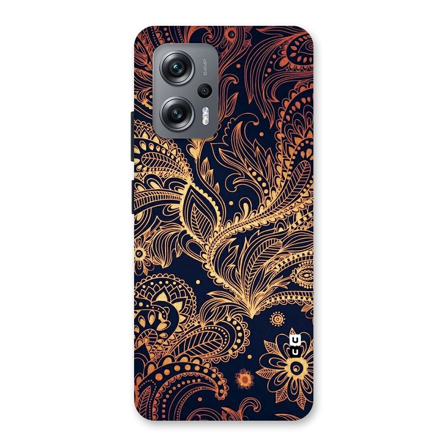 Classy Golden Leafy Design Back Case for Redmi K50i