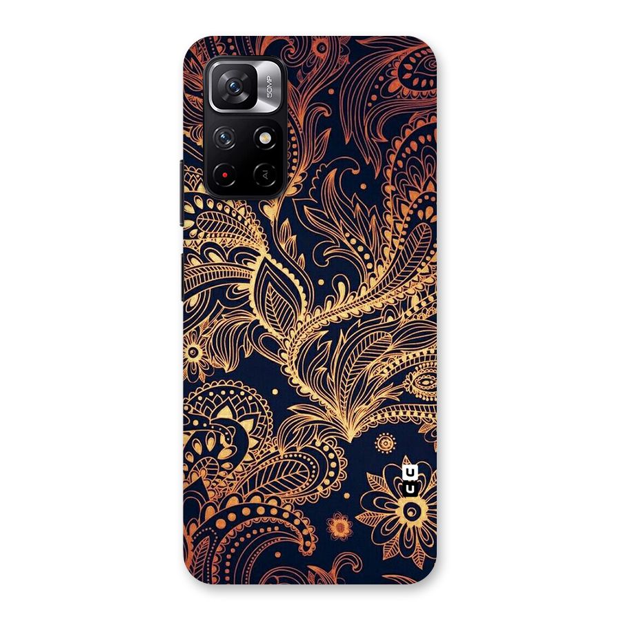 Classy Golden Leafy Design Back Case for Redmi Note 11T 5G