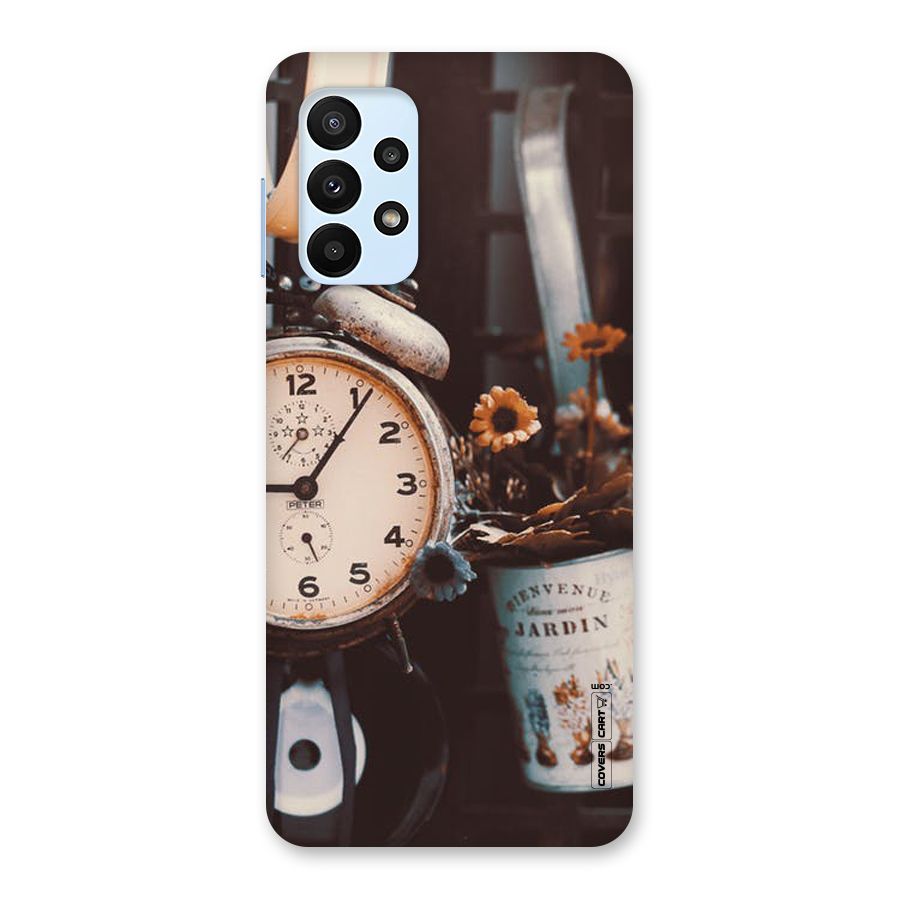 Clock And Flowers Back Case for Galaxy A23
