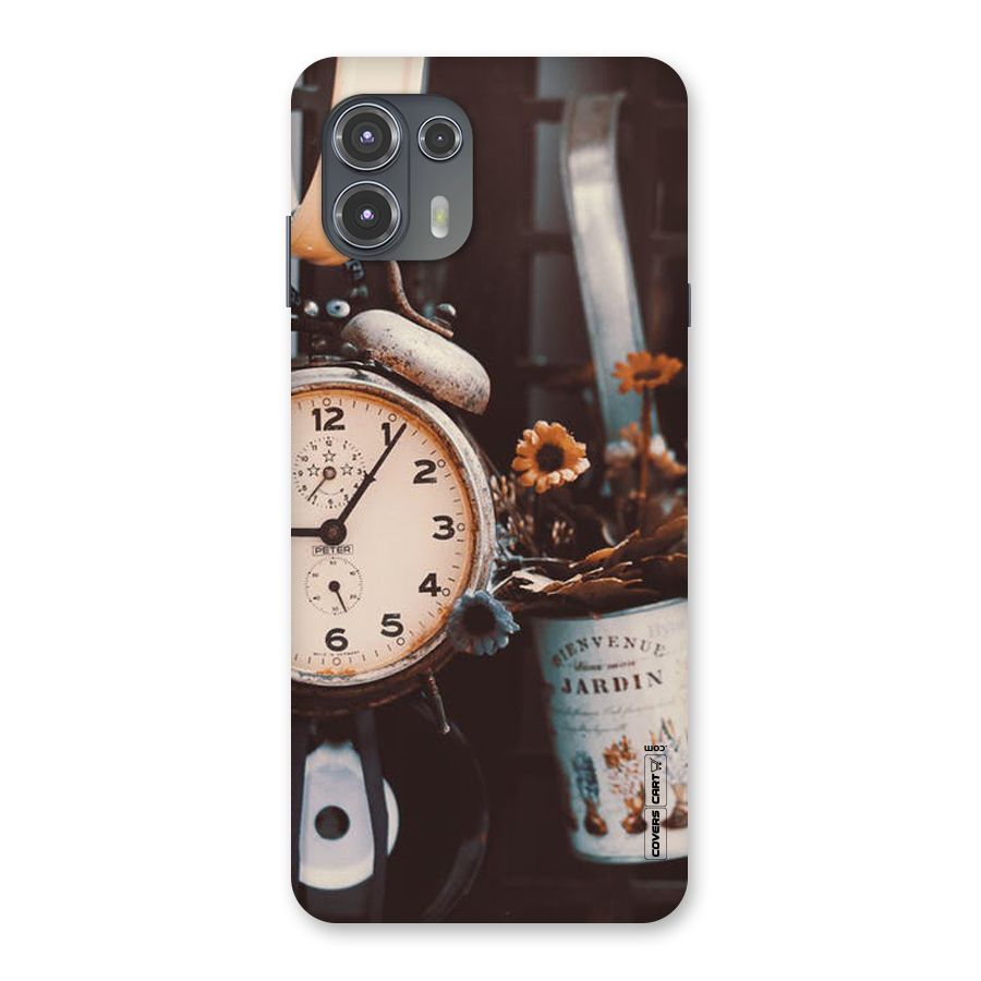 Clock And Flowers Back Case for Motorola Edge 20 Fusion