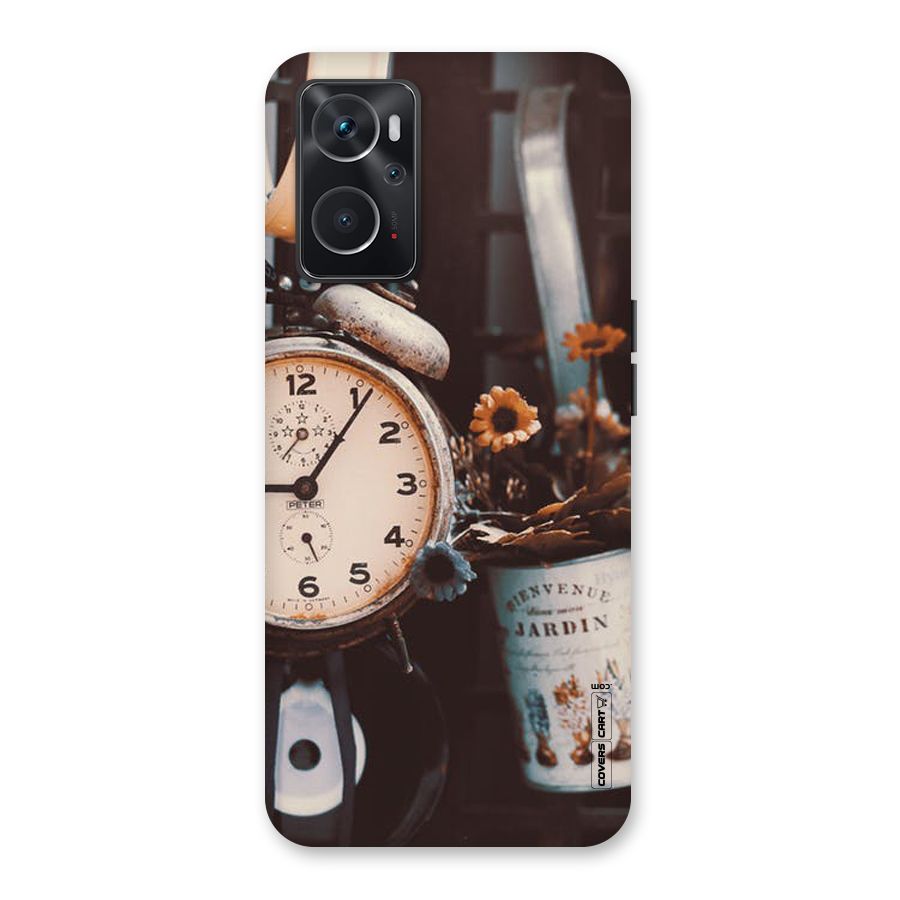 Clock And Flowers Back Case for Oppo K10 4G