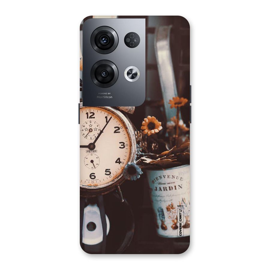 Clock And Flowers Back Case for Oppo Reno8 Pro 5G