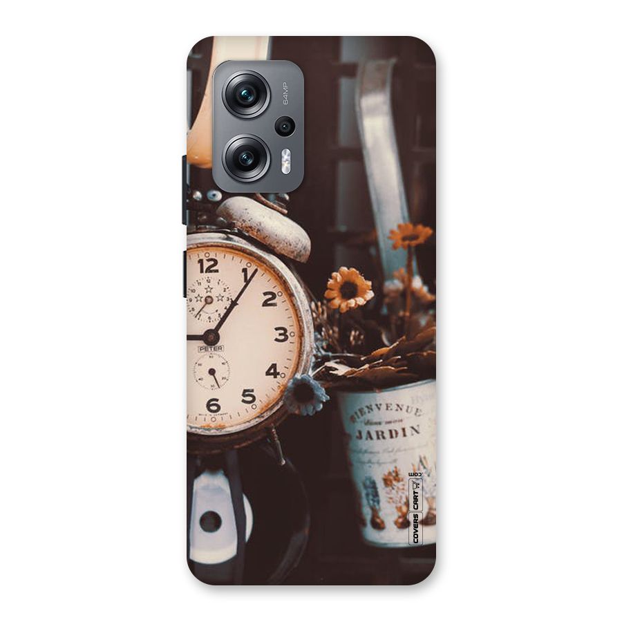 Clock And Flowers Back Case for Redmi K50i