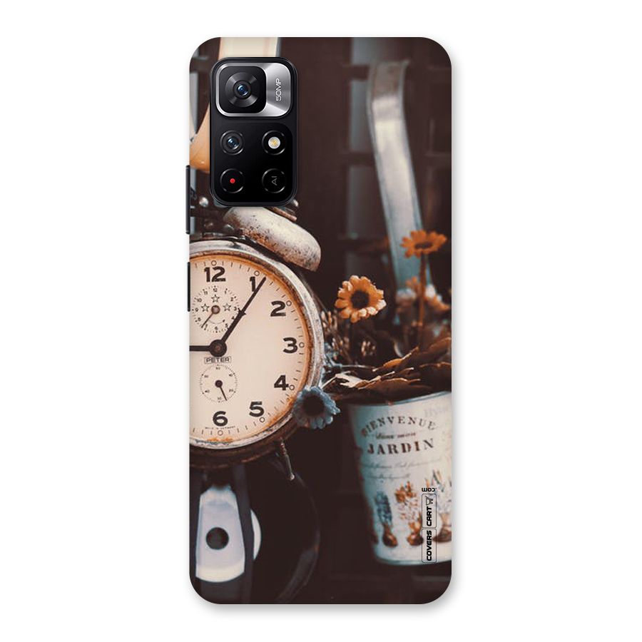 Clock And Flowers Back Case for Redmi Note 11T 5G