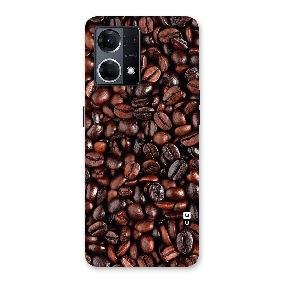 Coffee Beans Texture Glass Back Case for Oppo F21 Pro 5G