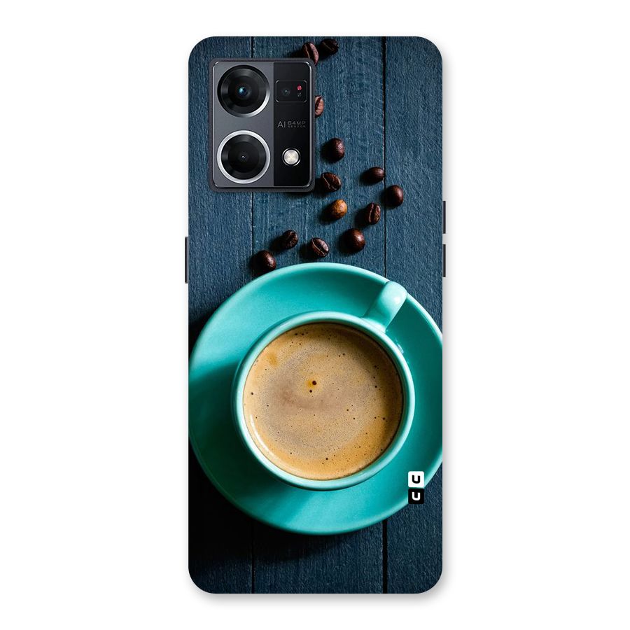 Coffee Beans and Cup Glass Back Case for Oppo F21 Pro 5G