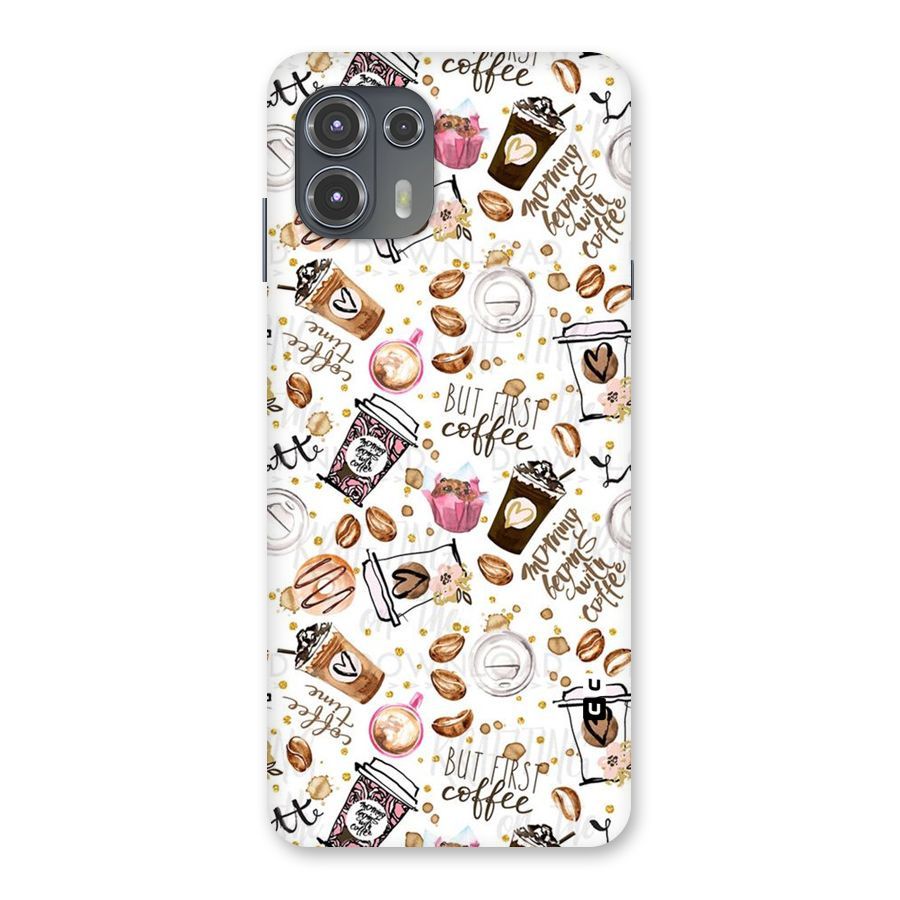 Coffee Pattern Back Case for Motorola Edge 20 Fusion