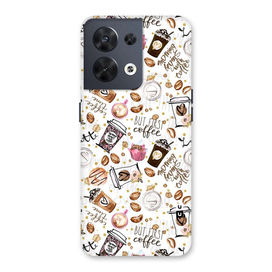 Coffee Pattern Back Case for Oppo Reno8 5G