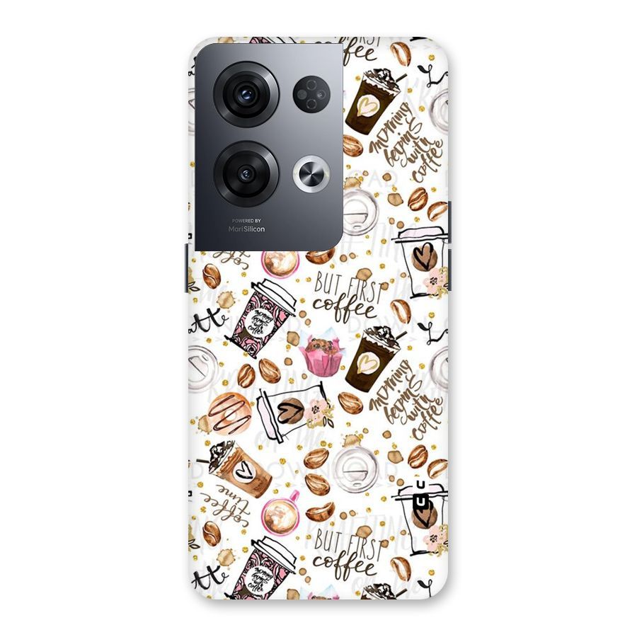 Coffee Pattern Back Case for Oppo Reno8 Pro 5G
