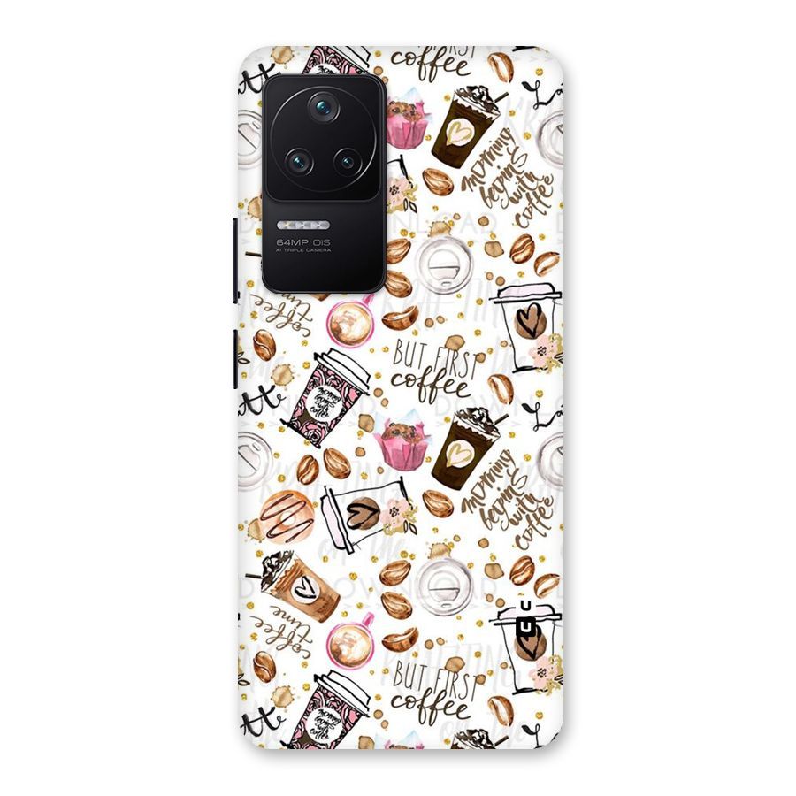 Coffee Pattern Back Case for Poco F4 5G