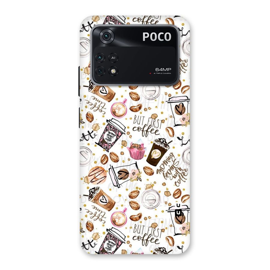 Coffee Pattern Back Case for Poco M4 Pro 4G