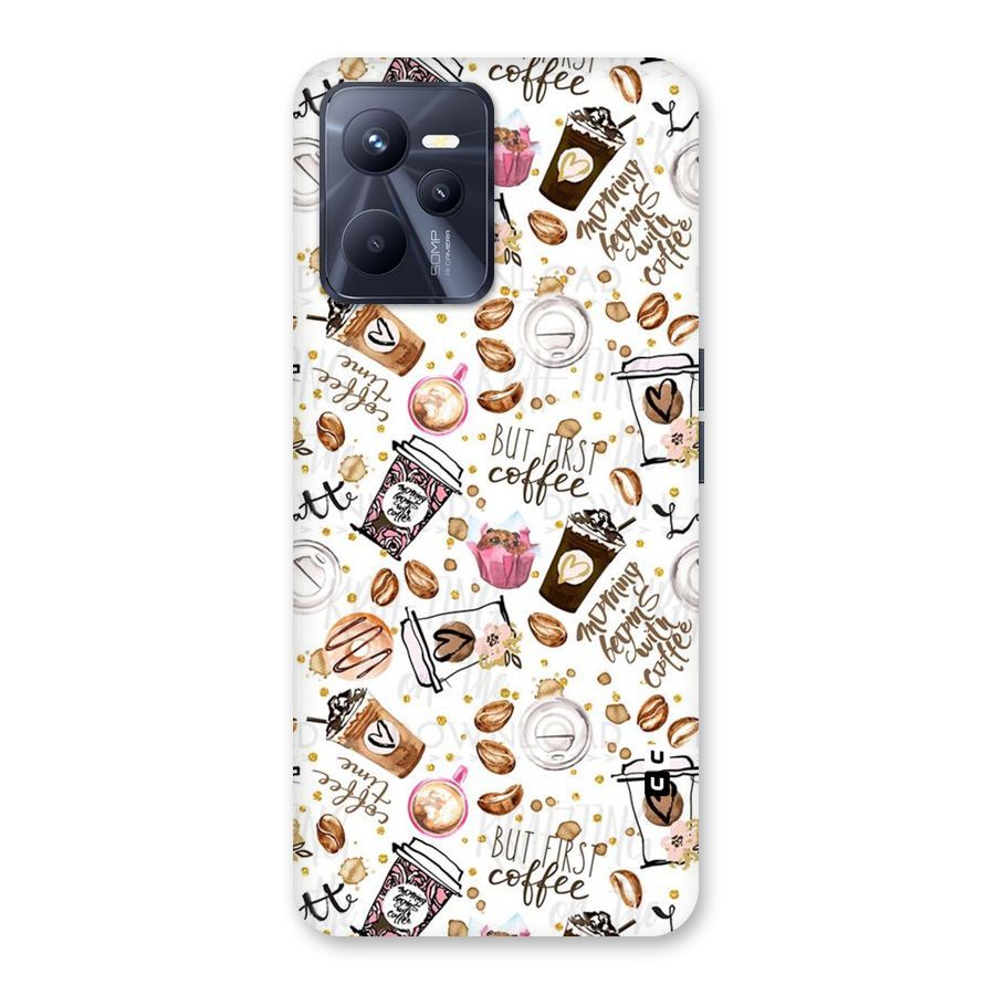 Coffee Pattern Back Case for Realme C35