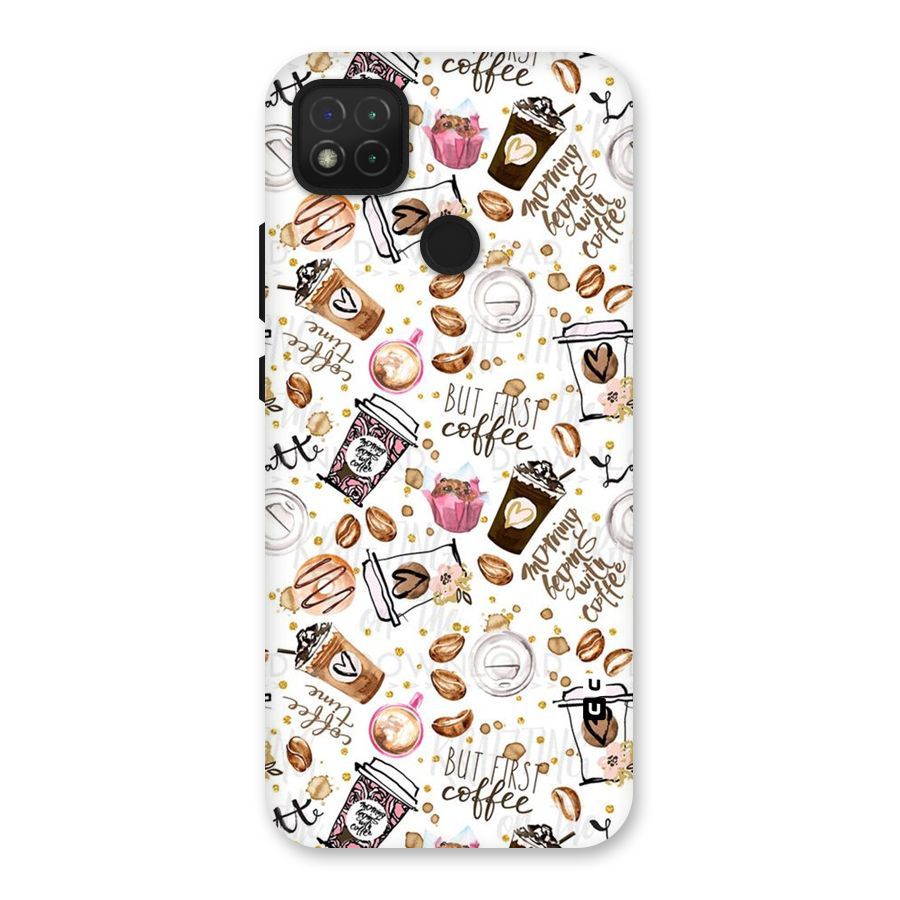 Coffee Pattern Back Case for Redmi 9 Activ