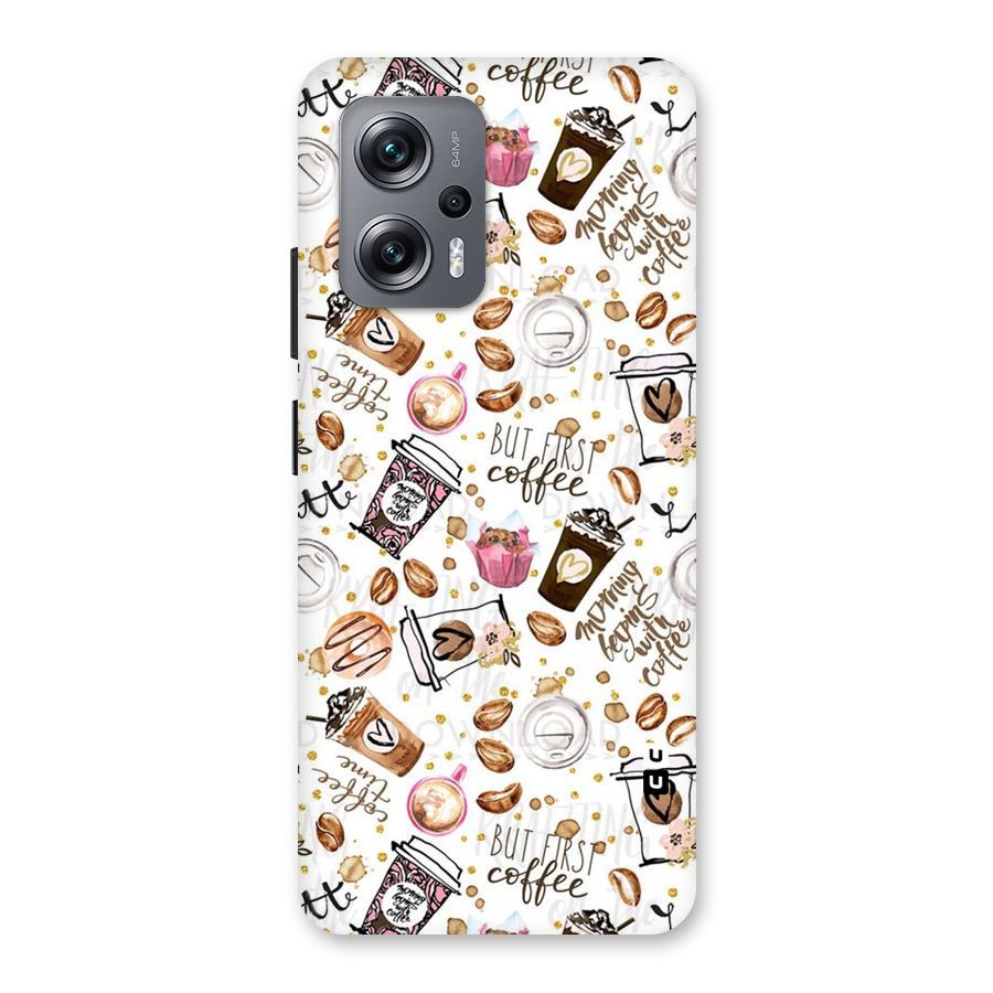 Coffee Pattern Back Case for Redmi K50i