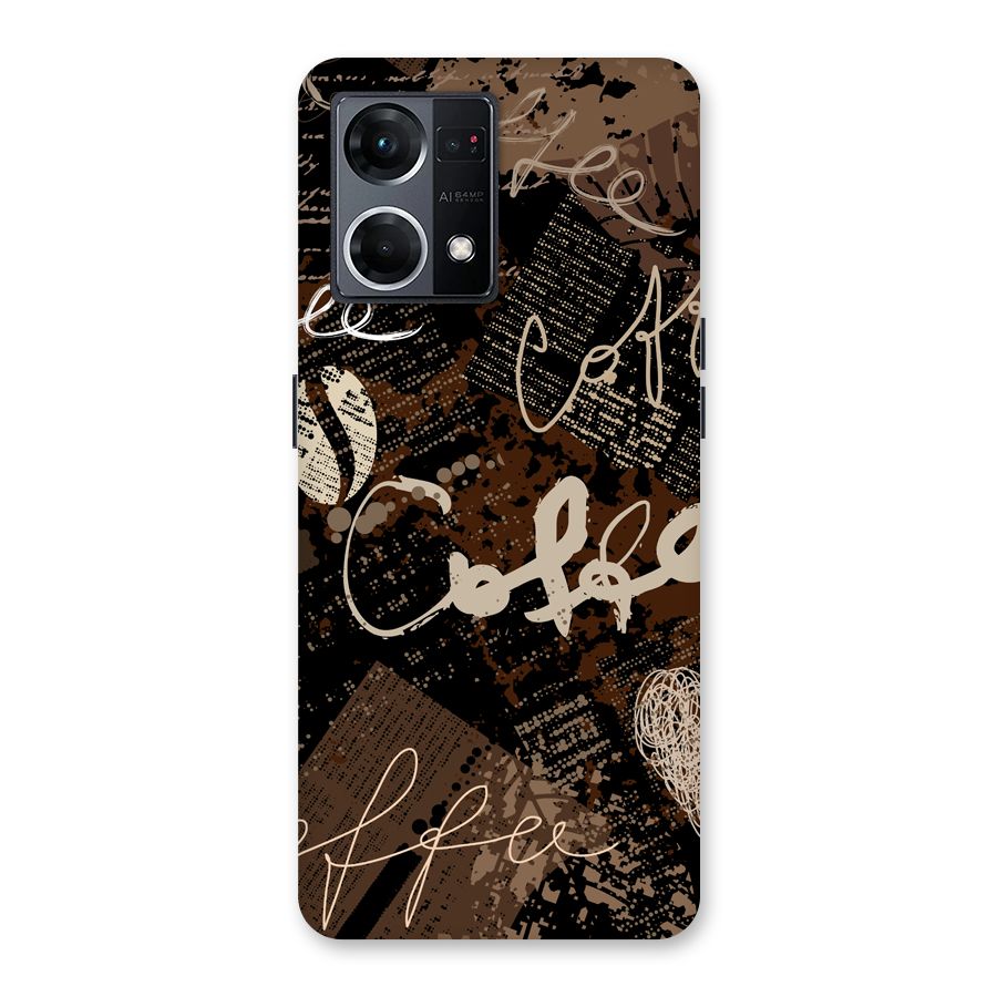 Coffee Scribbles Glass Back Case for Oppo F21 Pro 5G