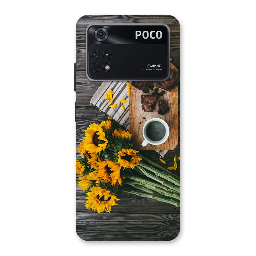 Coffee and Flowers Back Case for Poco M4 Pro 4G