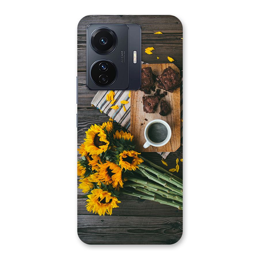 Coffee and Flowers Back Case for Vivo T1 Pro