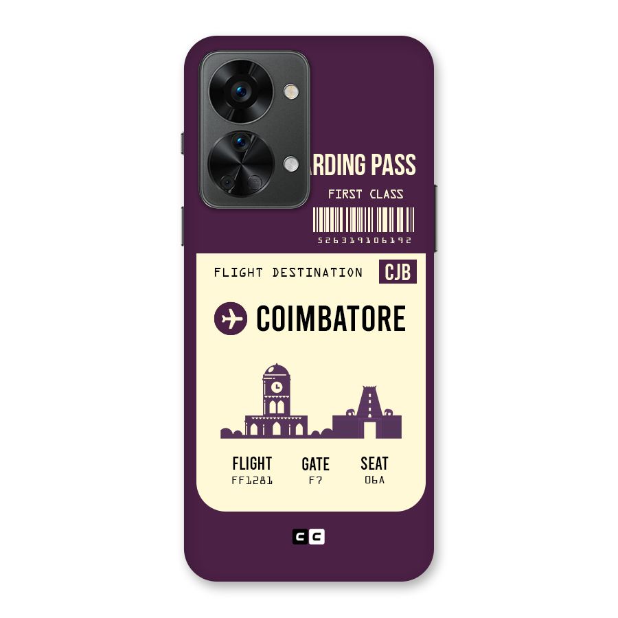 Coimbatore Boarding Pass Back Case for OnePlus Nord 2T