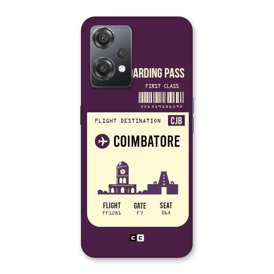 Coimbatore Boarding Pass Back Case for OnePlus Nord CE 2 Lite 5G