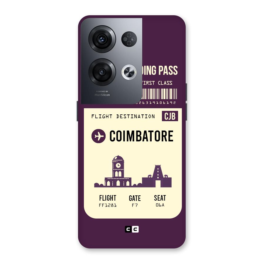 Coimbatore Boarding Pass Back Case for Oppo Reno8 Pro 5G