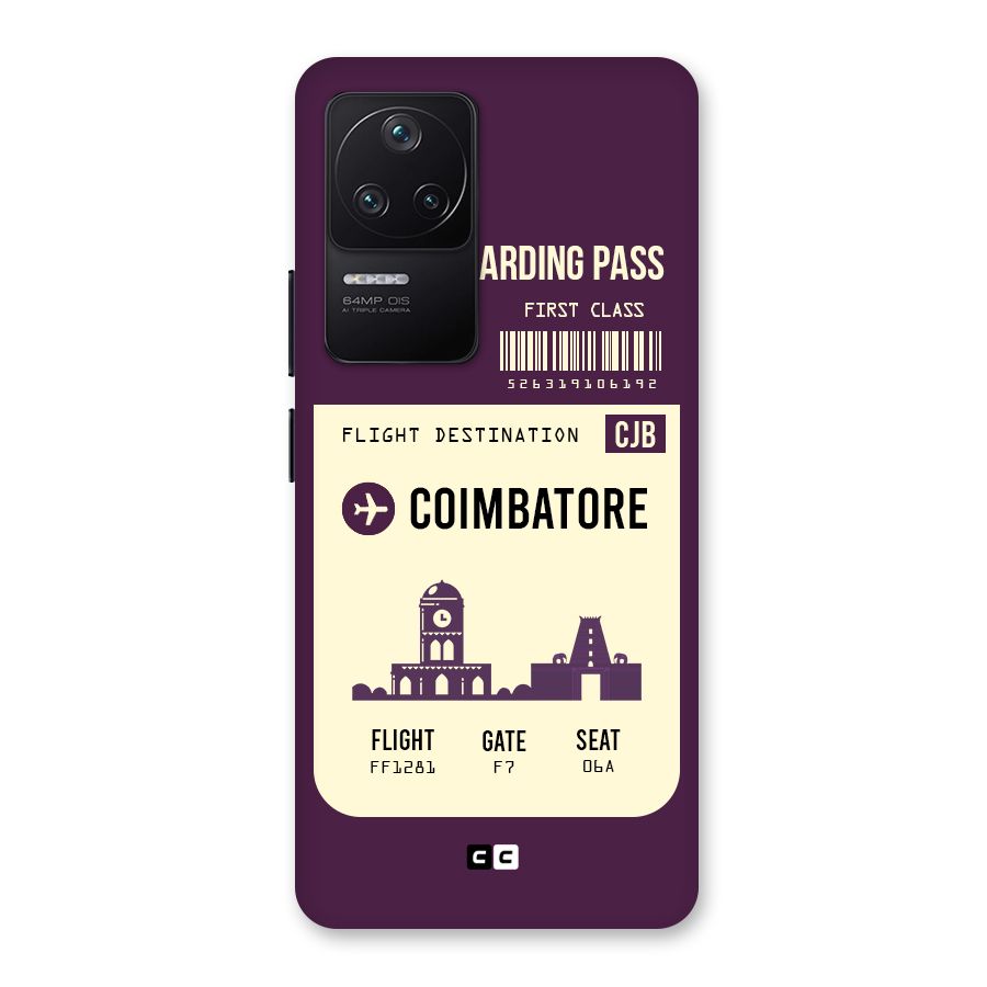 Coimbatore Boarding Pass Back Case for Poco F4 5G