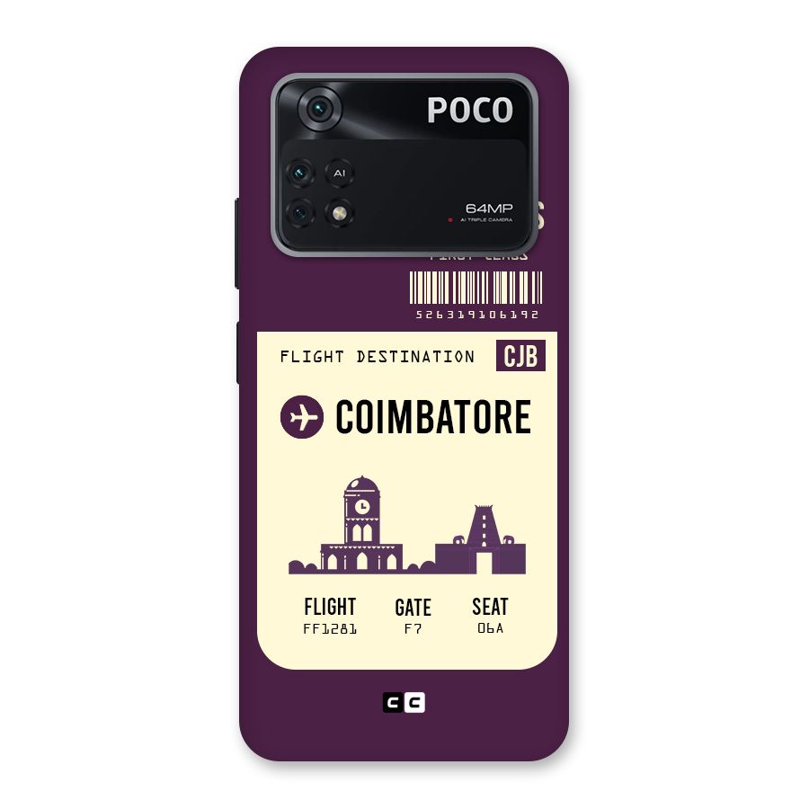 Coimbatore Boarding Pass Back Case for Poco M4 Pro 4G
