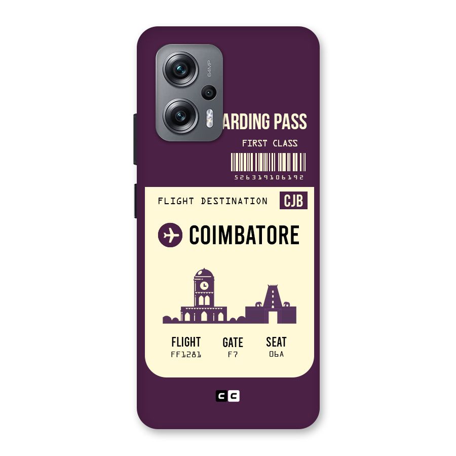 Coimbatore Boarding Pass Back Case for Redmi K50i